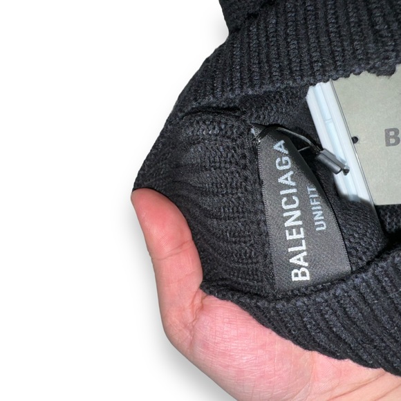 Balenciaga knitwear BB bitcoin logo turtle neck sweater men medium black - Picture 4 of 8